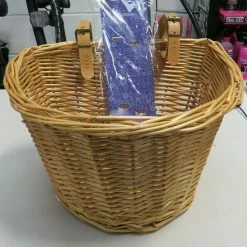 Oxford Woven Wicker 'D' Shape Basket With Straps