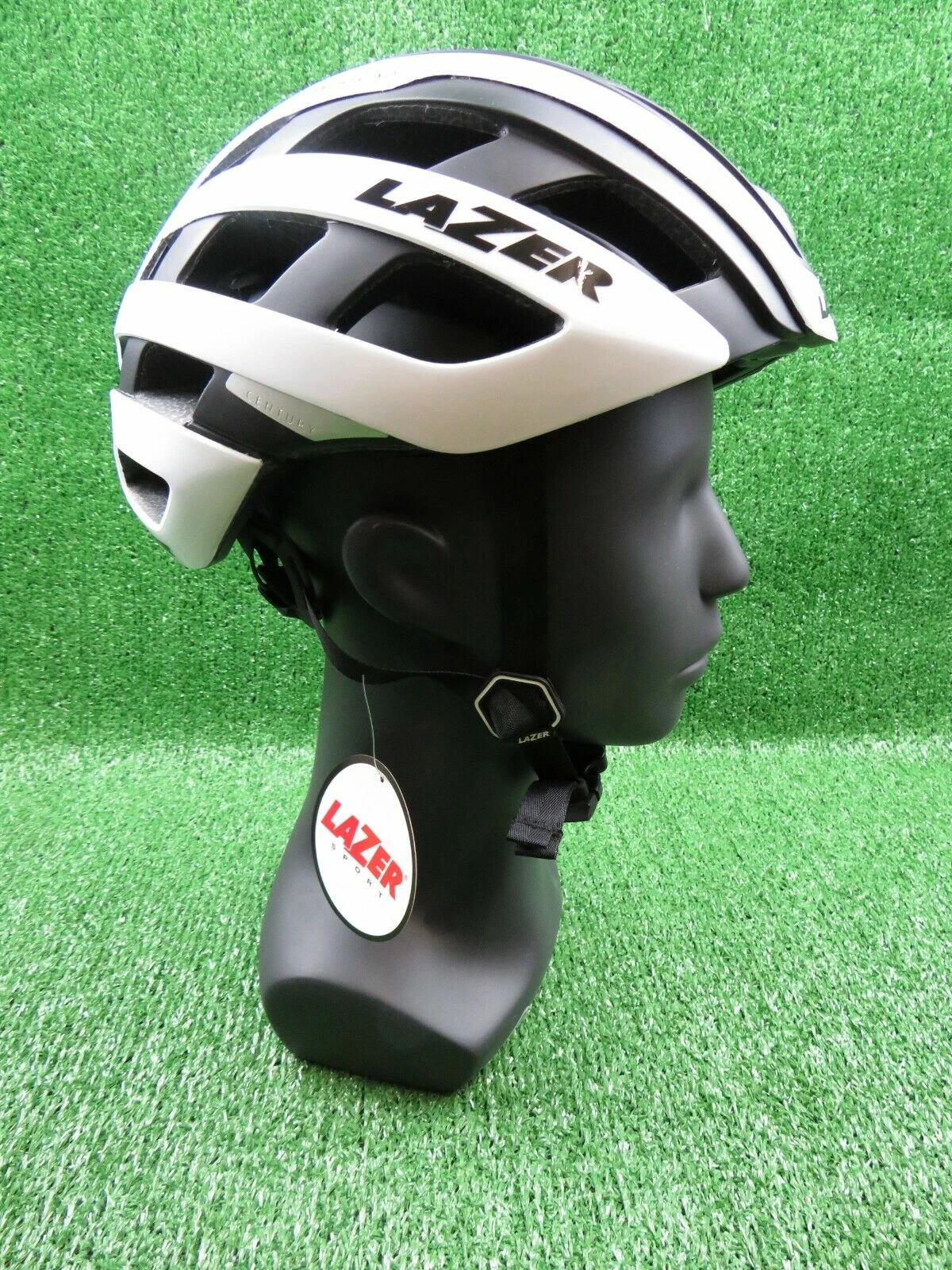 Lazer Century Helmet, LBZ-17 With LED, White Black, Mens 55-59cm - REF:H/E 1 Lazer Century Helmet, LBZ-17 With LED, White Black, Mens 55-59cm - REF:H/E