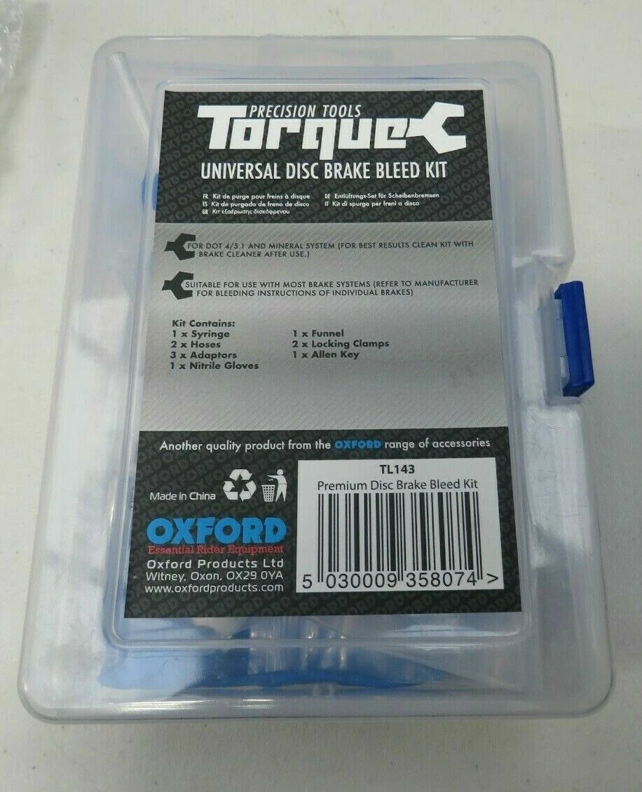 Universal Disc Brake Bleed Kit Torque Oxford 1 Universal Disc Brake Bleed Kit Torque Oxford
