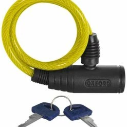 Bike Cable Lock Bumper Key Security Safety Bicycle Oxford Yellow 6mm X 600mm NEW